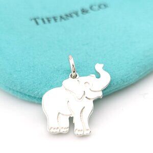Vintage Tiffany & Co. Sterling Silver Elephant Never Forgets Charm Pendant Pouch